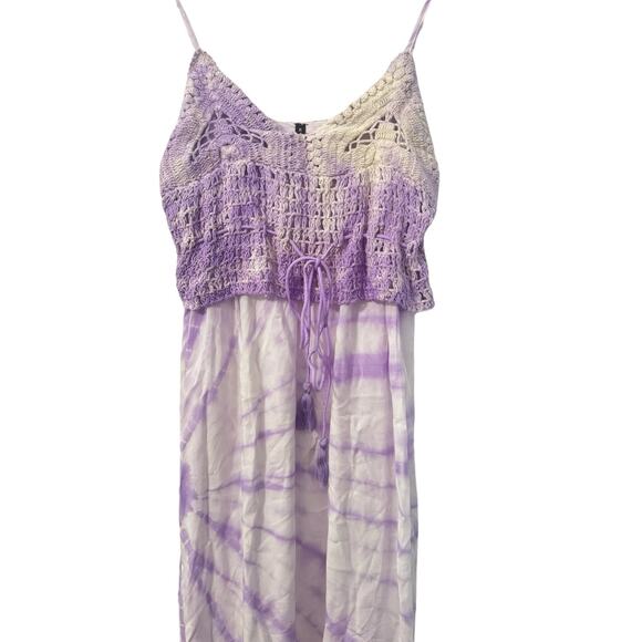 NWT! Raviya Women's Tie-Dyed Boho Crochet Maxi Dress Cover-Up - Size Medium - Picture 5 of 7